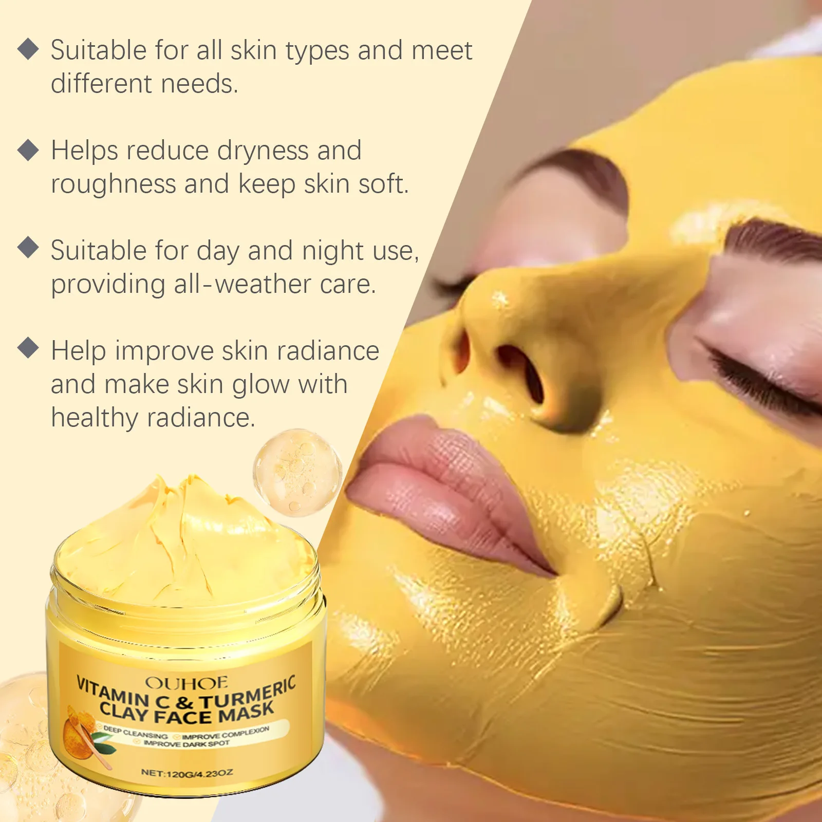 Vitamin C Turmeric Mud Mask Ex - Dust Mask Construction ulasan dan harga