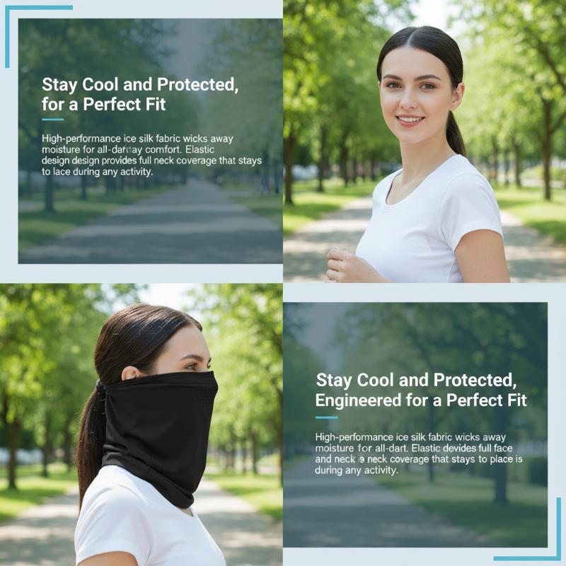Ice Silk Face Cover UV Protect - Neck Gaiter Face Cover ulasan dan harga